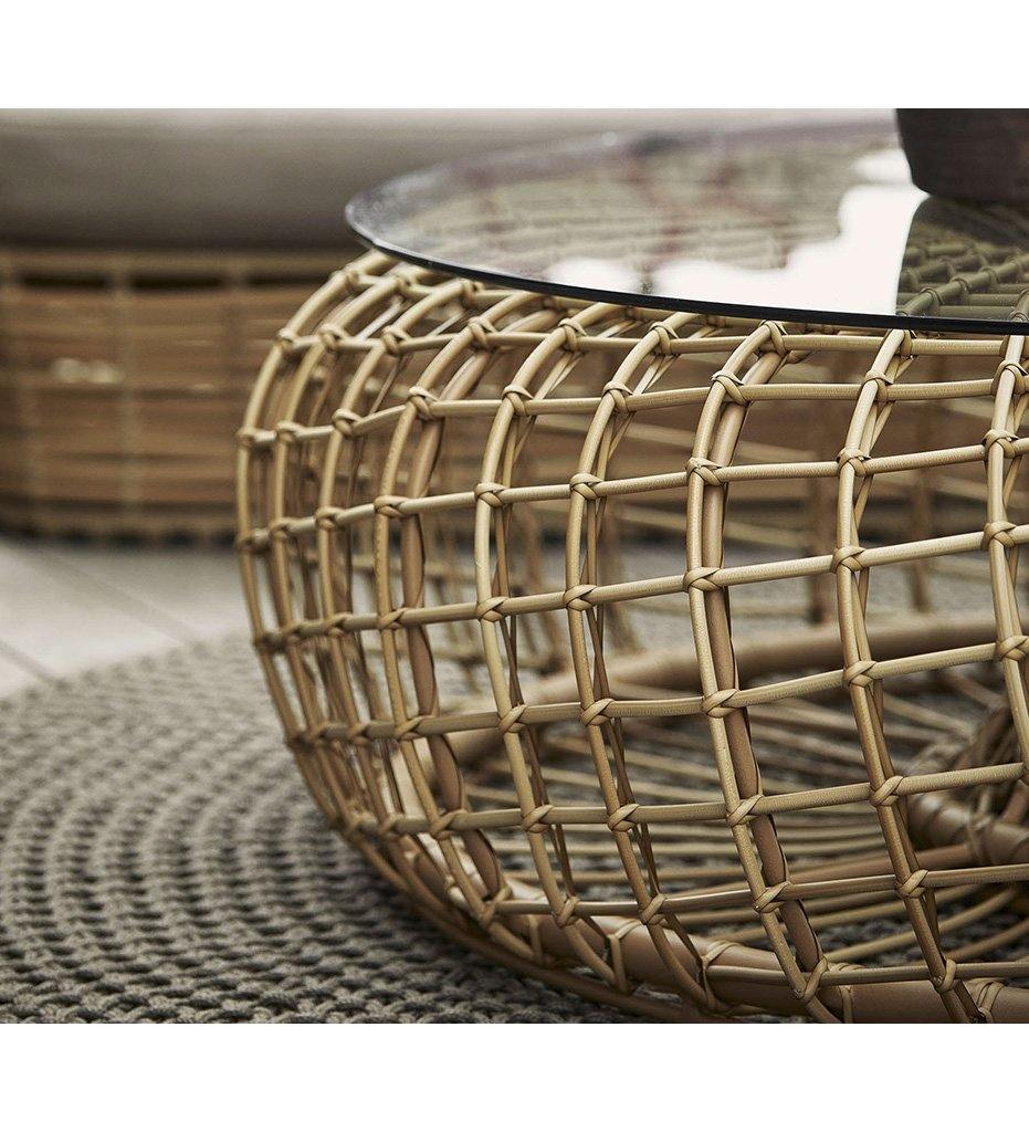 Cane-Line Nest Footstool / Coffee Table - Outdoors - Large,image:Natural USL # 57321U