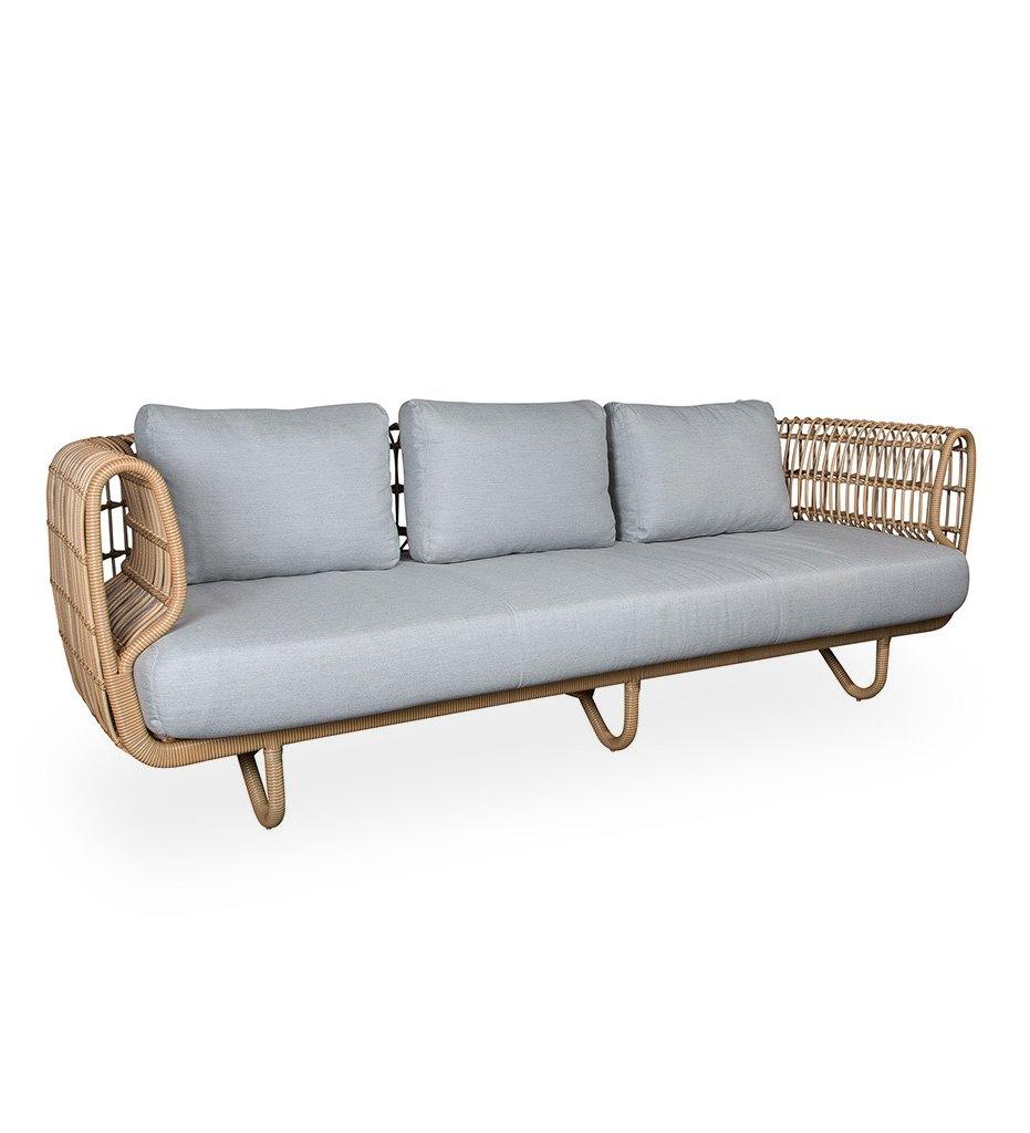 Cane-Line Nest 3-Seater Sofa-Outdoor,image:Natural USL-Light Grey Natte YSN96 # 57523USL
