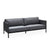 Cane-Line Encore 3 Seater Outdoor Sofa in Lava Grey Frame with Dark Grey Soft Rope 5570ALAIG
