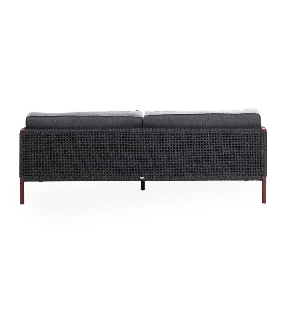 Cane-Line Encore 3 Seater Outdoor Sofa in Bordeaux Frame with Dark Grey Soft Rope 5570BRAIG