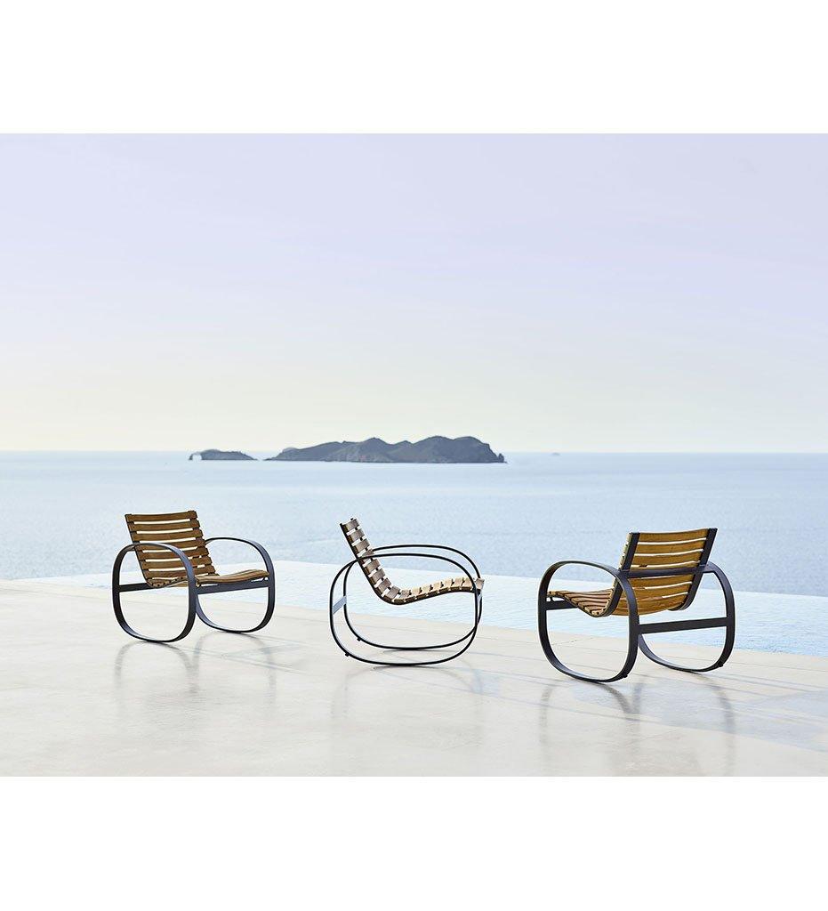 lifestyle, Cane-line Cane-line Parch Outdoor Teak and Lava Grey Aluminum Rocking Chair 11468TAL