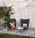 lifestyle, Cane-line Peacock Highback Lounge Chair with Dark Grey Rope, Teak Legs, and Grey Cushions 5460RODGT YSN95