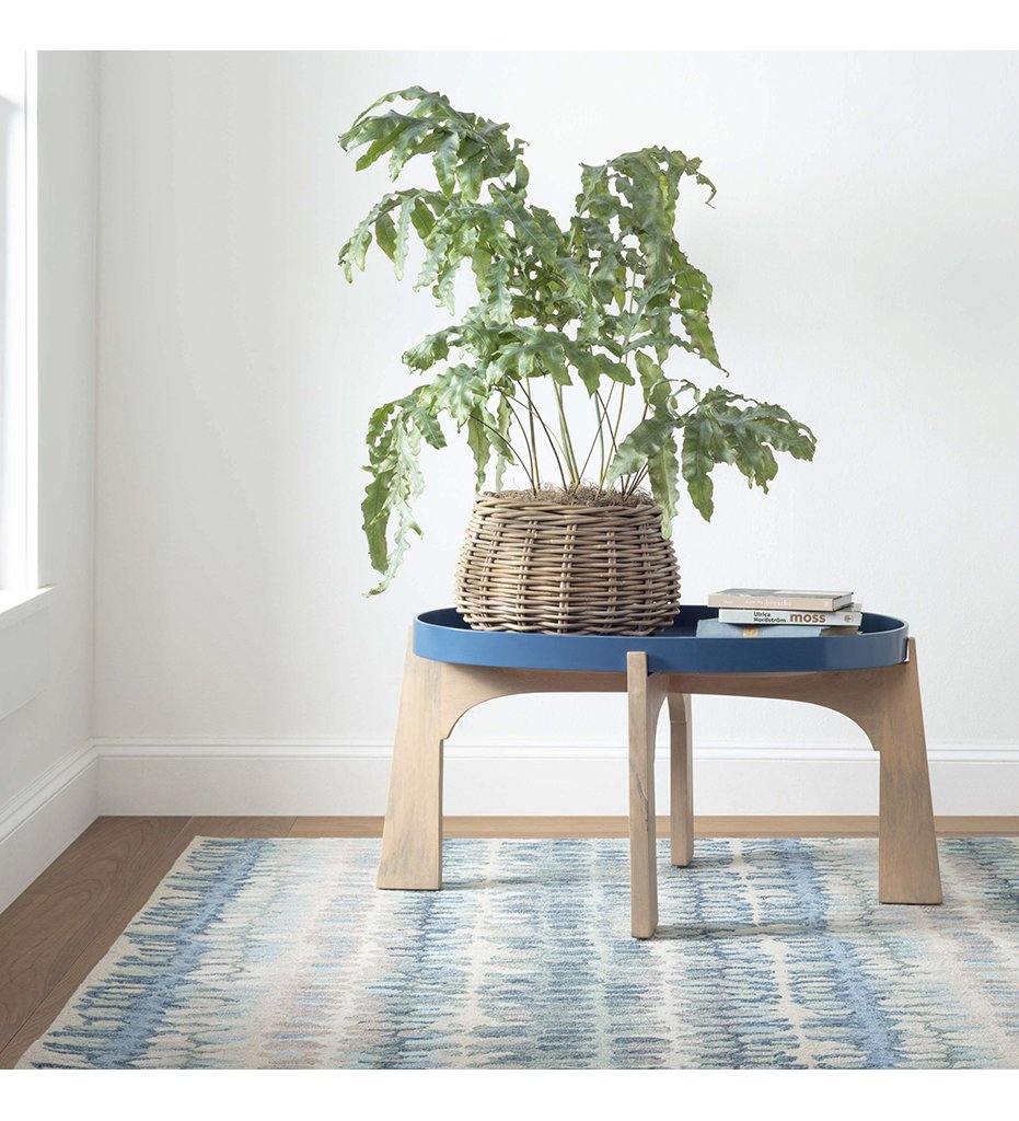 lifestyle, Paint Chip Blue Micro Hooked Wool Rug