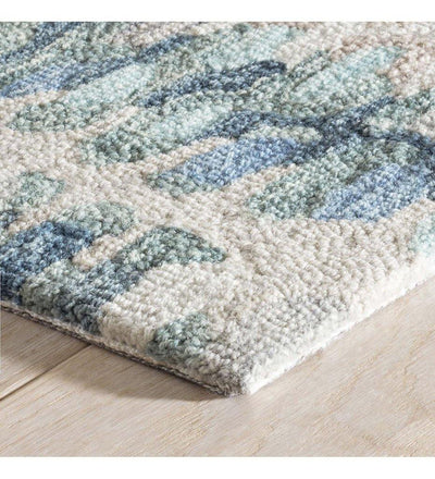 lifestyle, Paint Chip Blue Micro Hooked Wool Rug