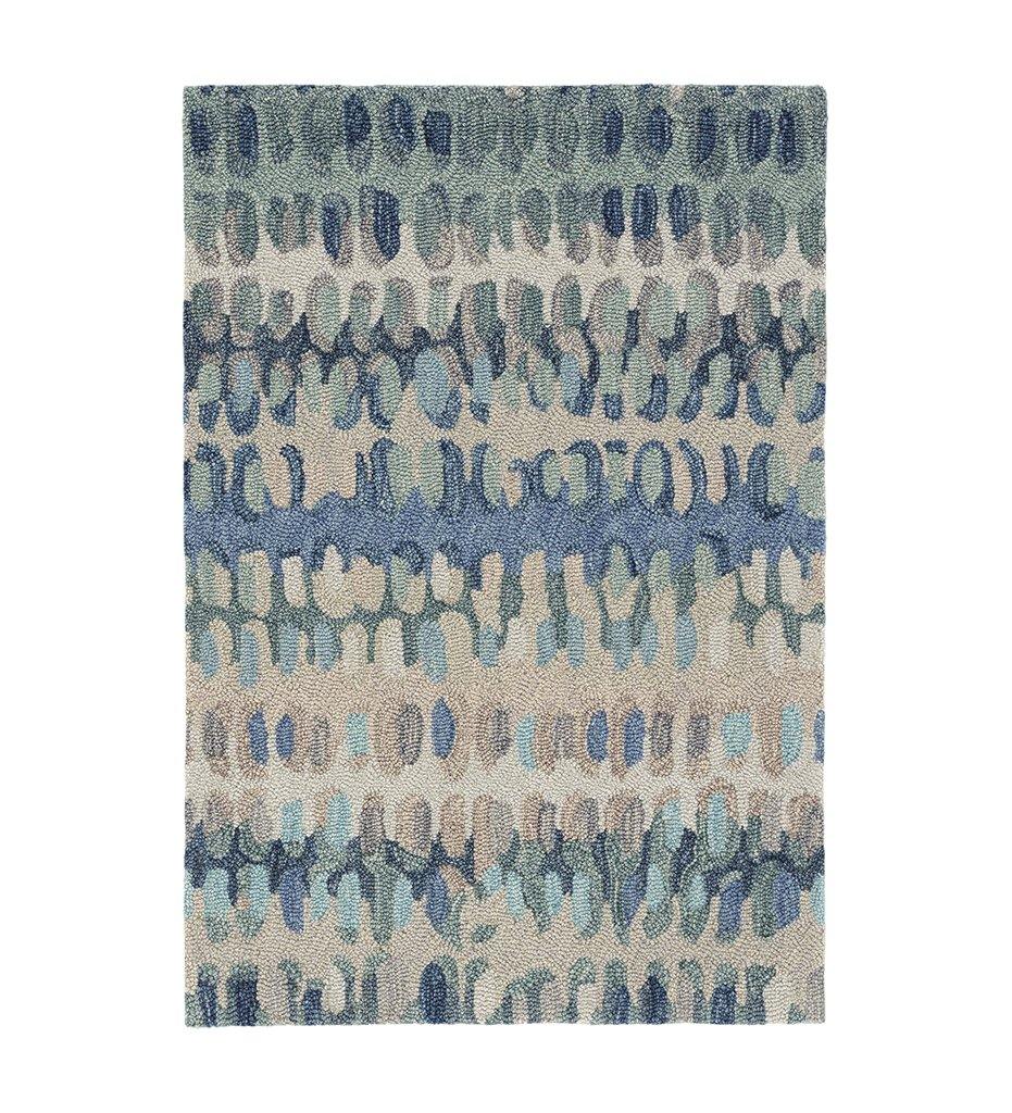 Paint Chip Blue Micro Hooked Wool Rug