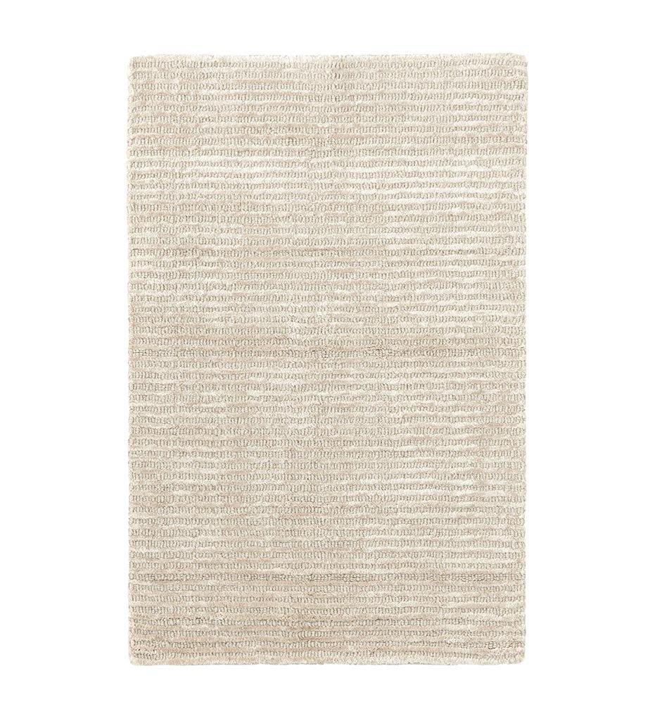 Cut Stripe Ivory Hand Knotted Viscose / Wool Rug