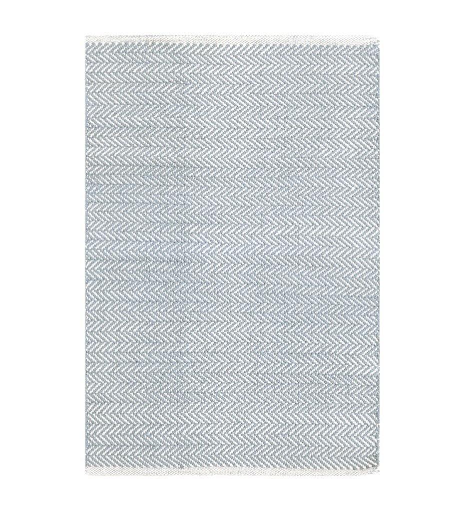 lifestyle, Herringbone Swedish Blue Woven Cotton Rug