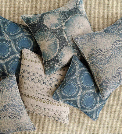 lifestyle, Annie Selke Willowleaf Linen Blue Decorative Pillow