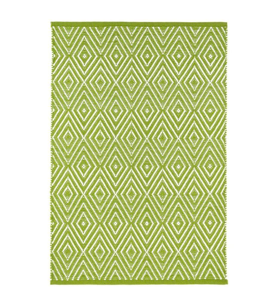 Dash and Albert Diamond Sprout/White Indoor/Outdoor Rug