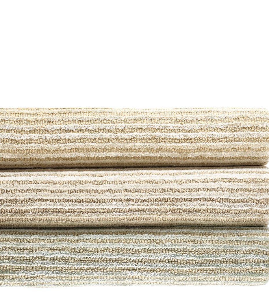lifestyle, Dash and Albert Cut Stripe Ocean Hand Knotted Viscose/Wool Rug