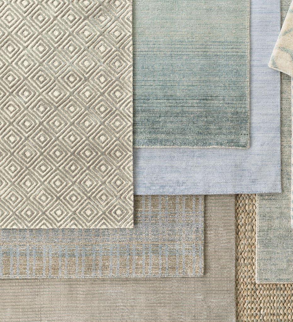 lifestyle, Dash and Albert Cut Stripe Ocean Hand Knotted Viscose/Wool Rug
