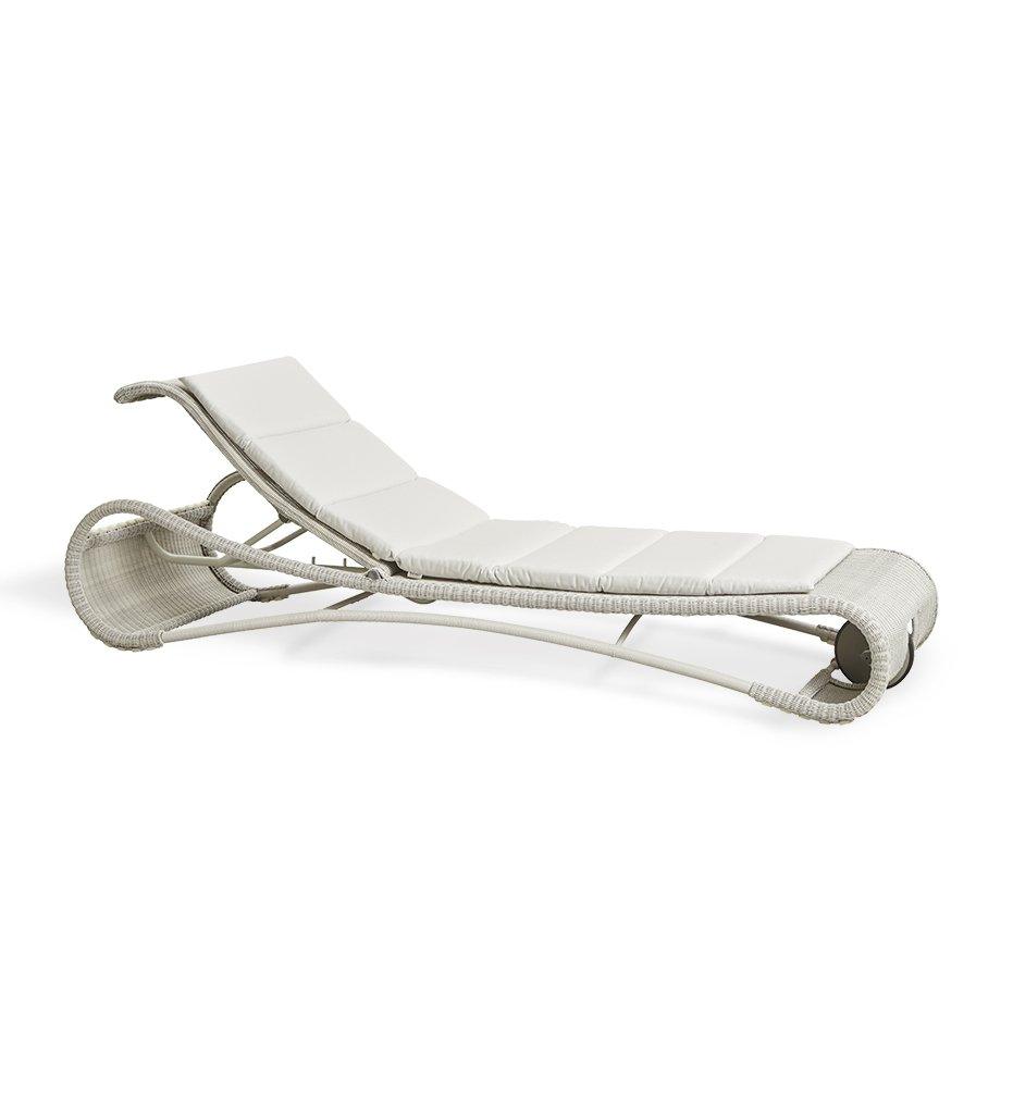 Cane-line Escape Outdoor White Grey All-Weather Weave Sunbed Chaise 5523LW with White Cushion YSN94