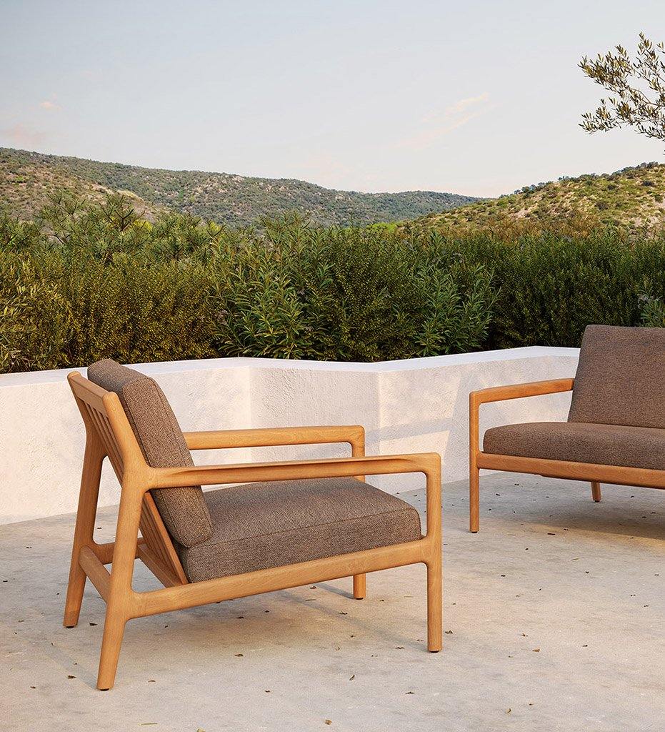 lifestyle, Teak Jack Outdoor Lounge Chair - Mocha