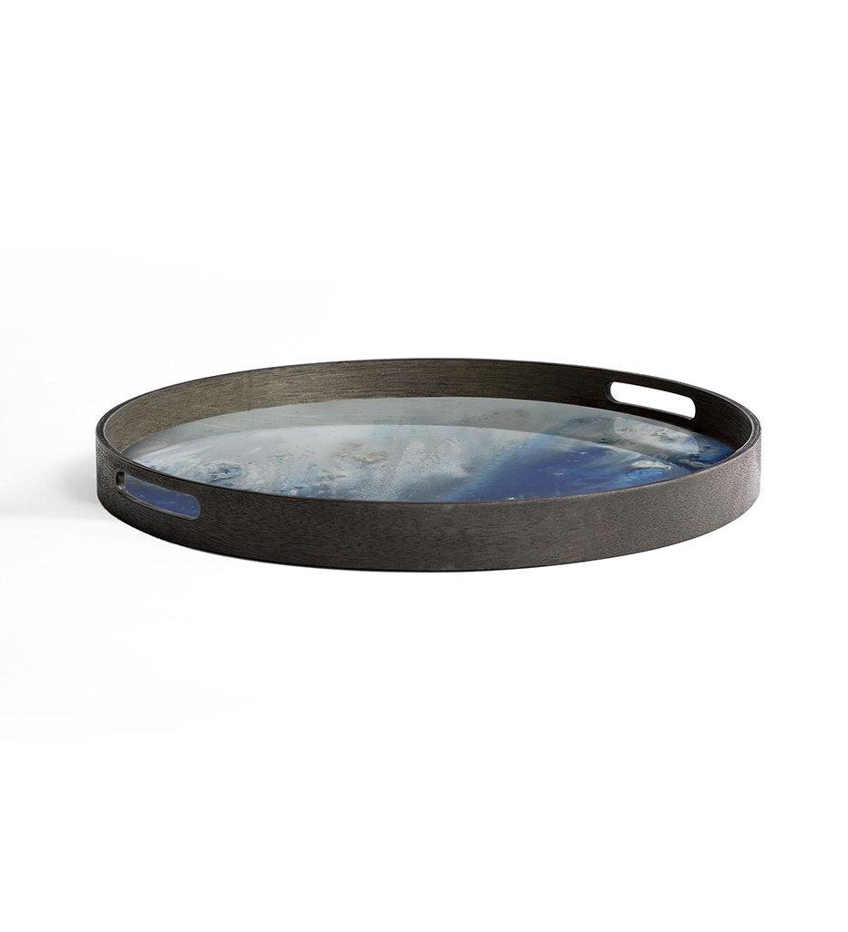 Blue Mist Organic Glass Tray - Round - S