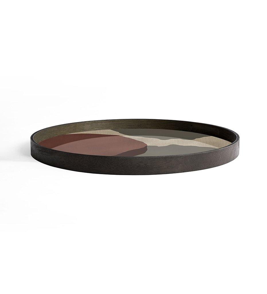 Overlapping Dots Glass Tray - Round - L