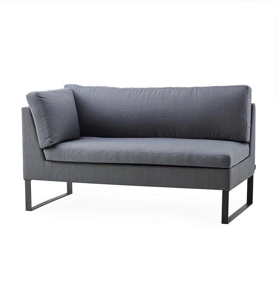 Cane-line Flex 2 Seater Outdoor Sofa - Right with Grey Cushions,image:Grey TXSG-YSN95 # 8564TXSG