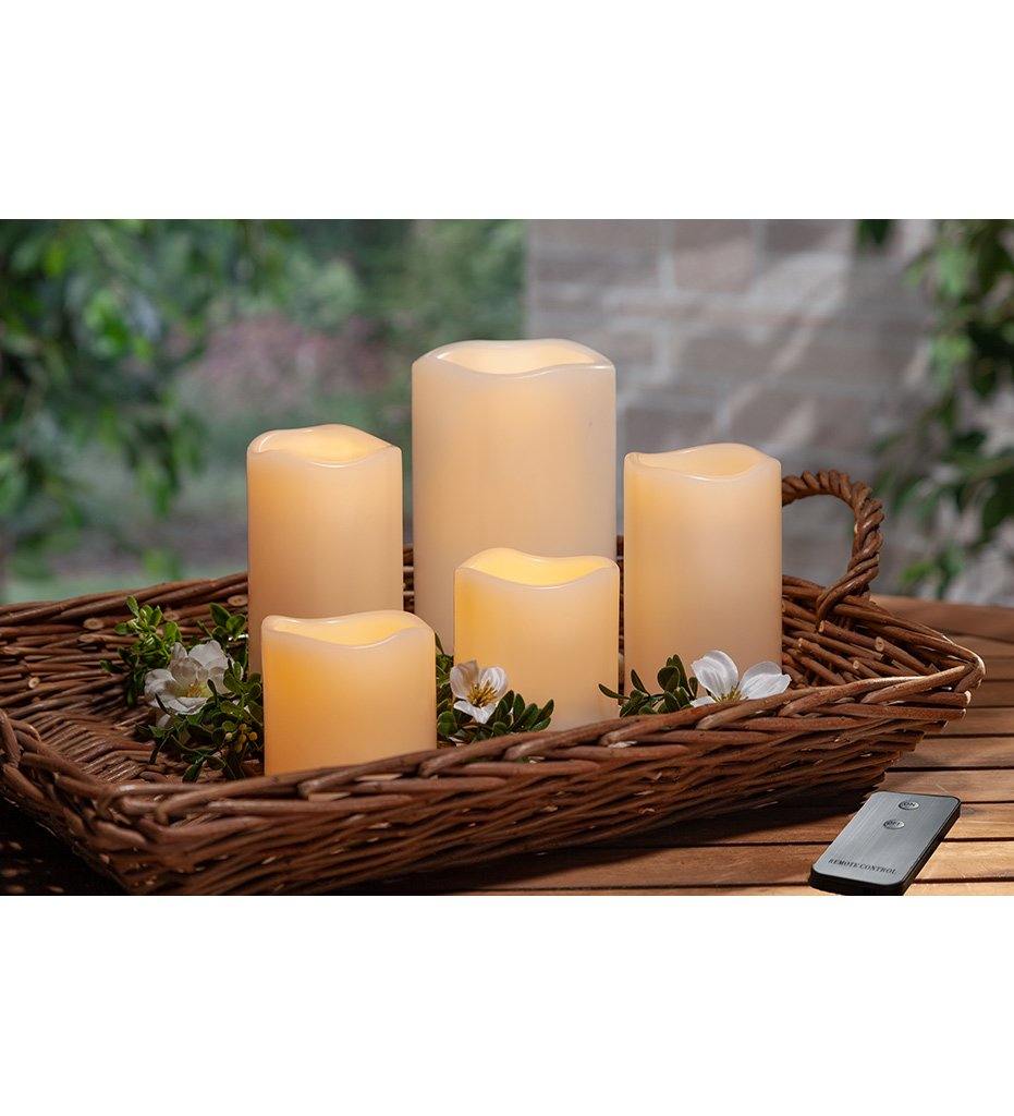Gerson Gerson Outdoor LED Bisque Candles (Set of 5)