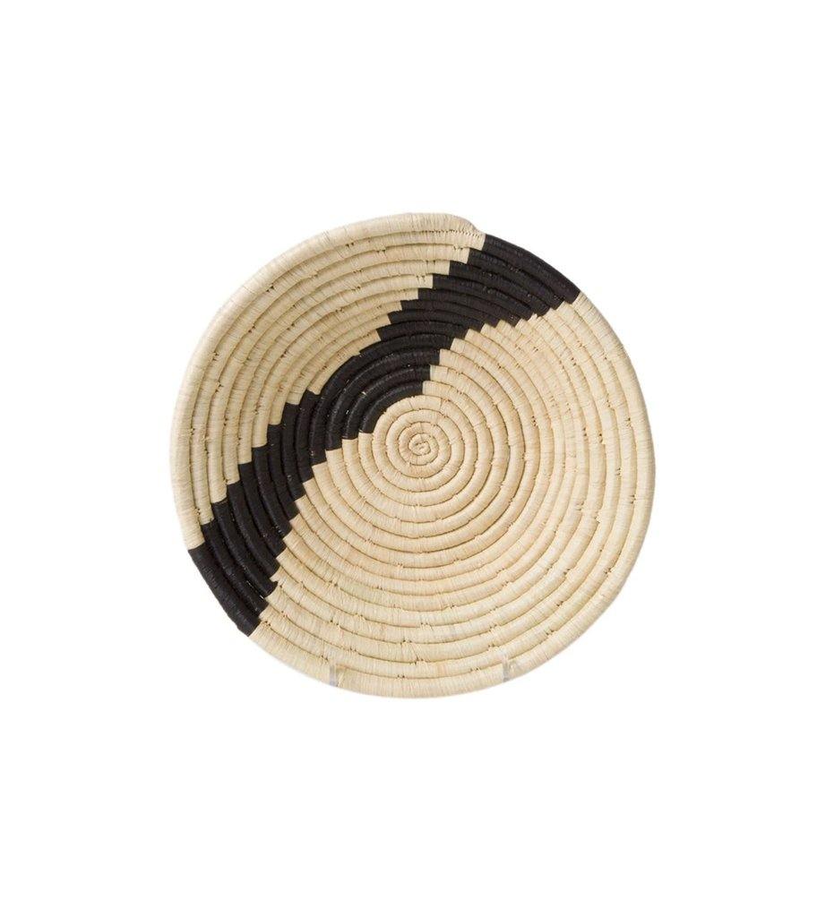 Striped Black &amp; Natural Medium Basket
