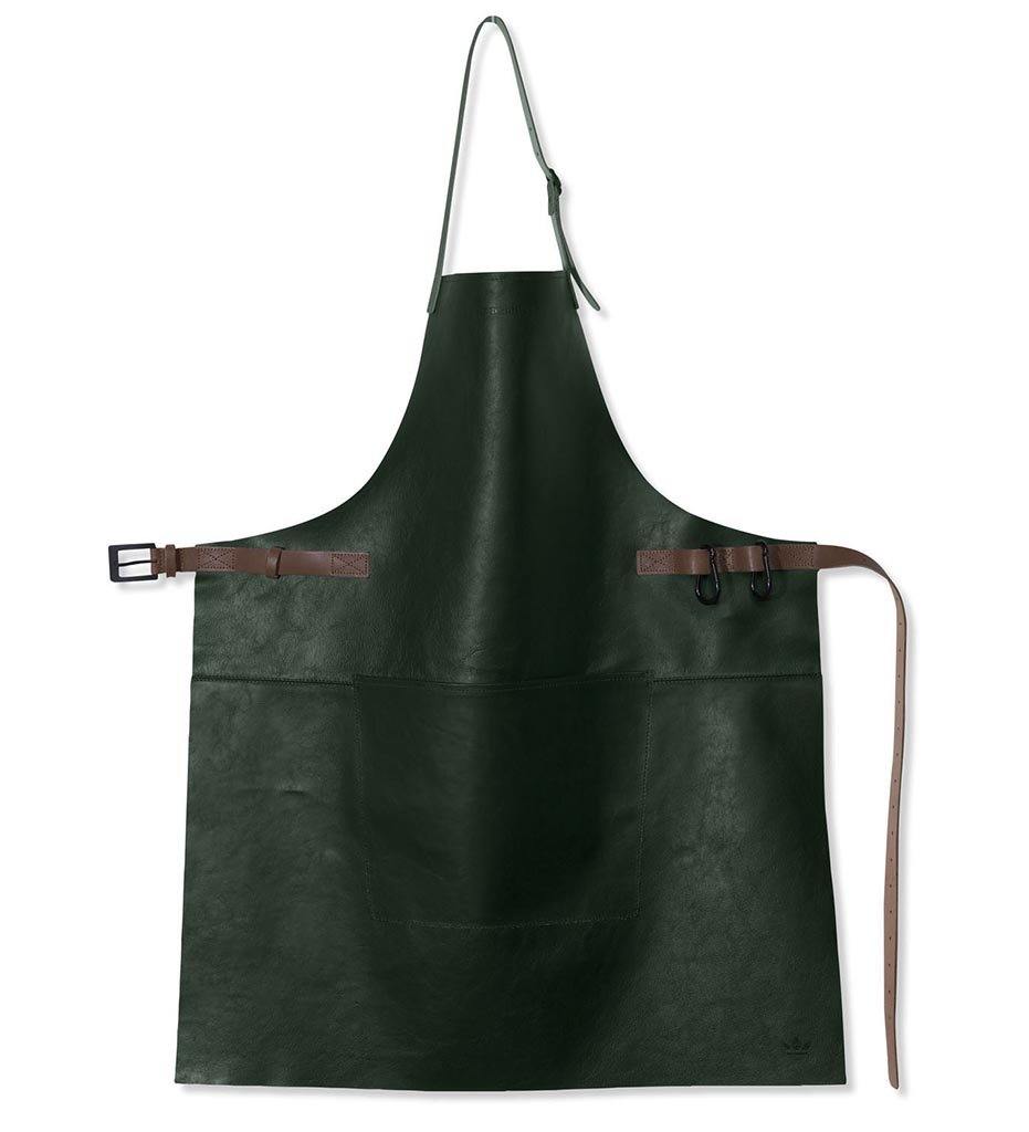 Dutchdeluxes Full Length BBQ Style Forest Green with Cognac Straps &quot;Amazing Apron&quot;