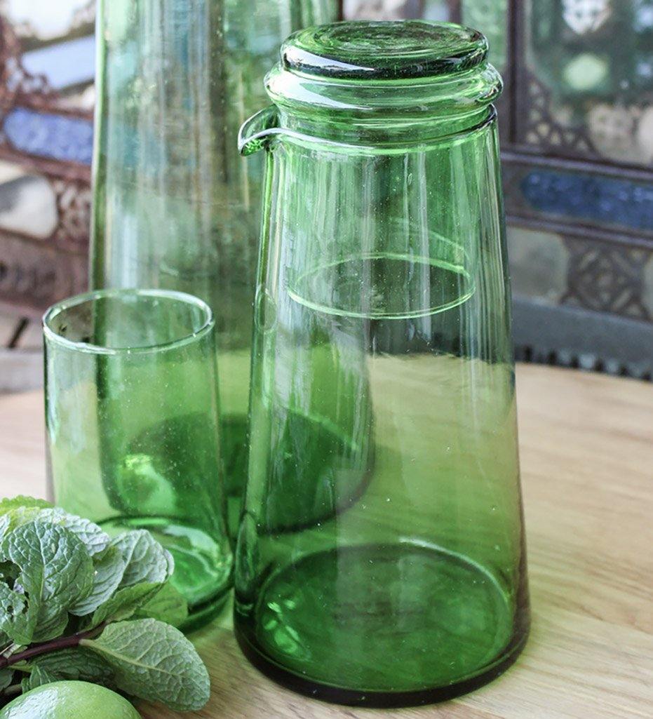 Kiss That Frog Beldi Small Tapered Carafe Green