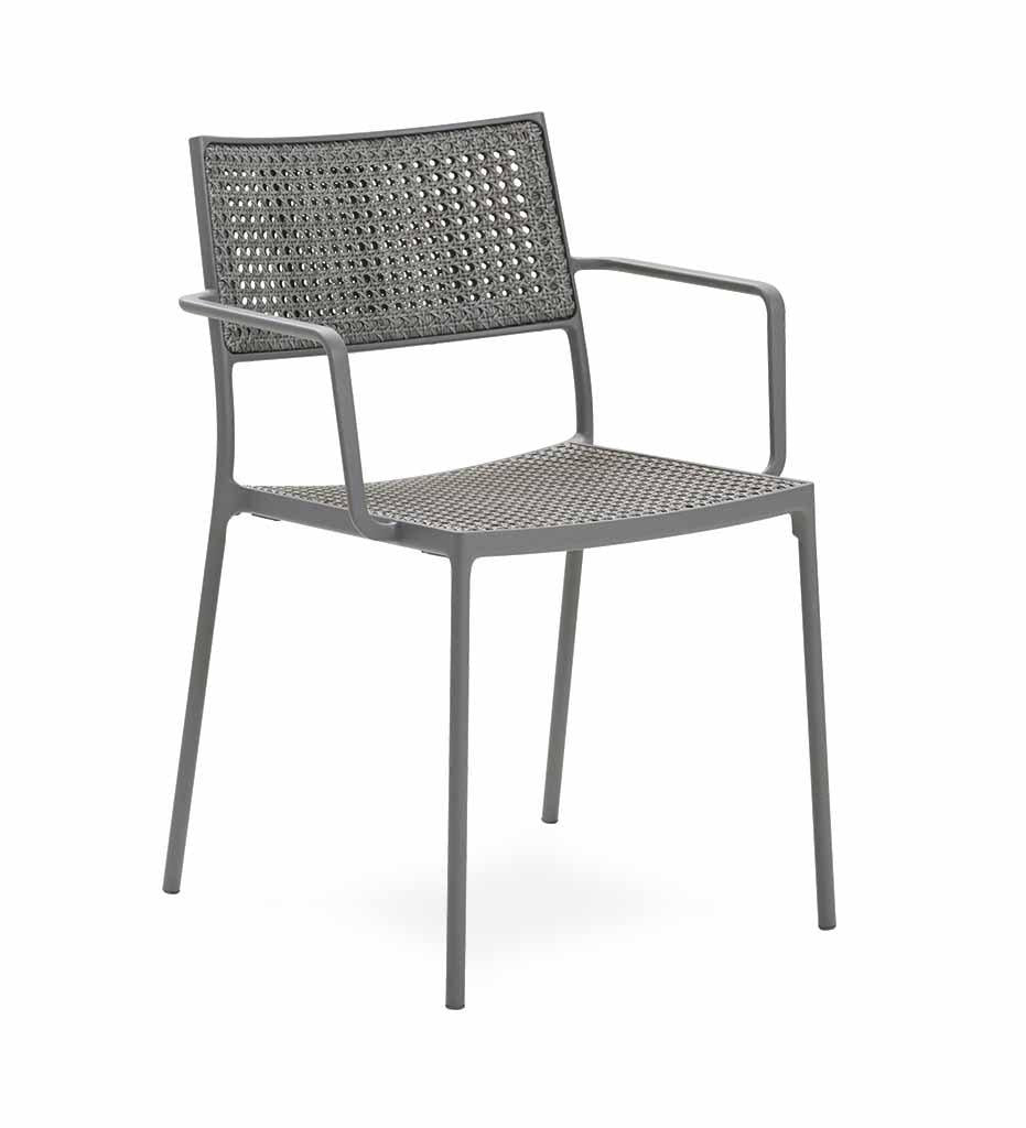 Cane-Line Less Arm Chair - French Weave,image:Light Grey AIDL # 11430AIDL
