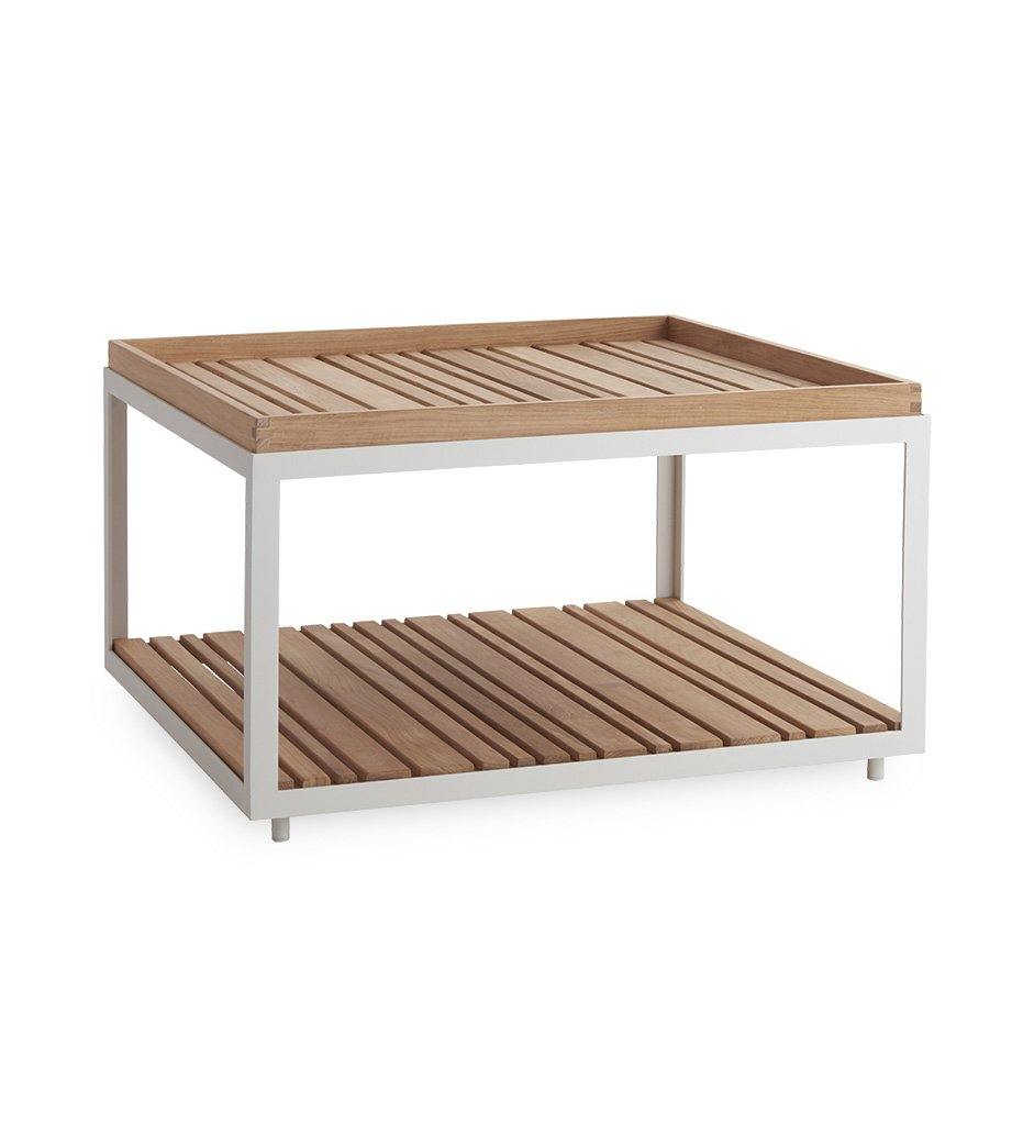 Cane-Line Level Coffee Table - Square Large,image:White AW # 5008AW