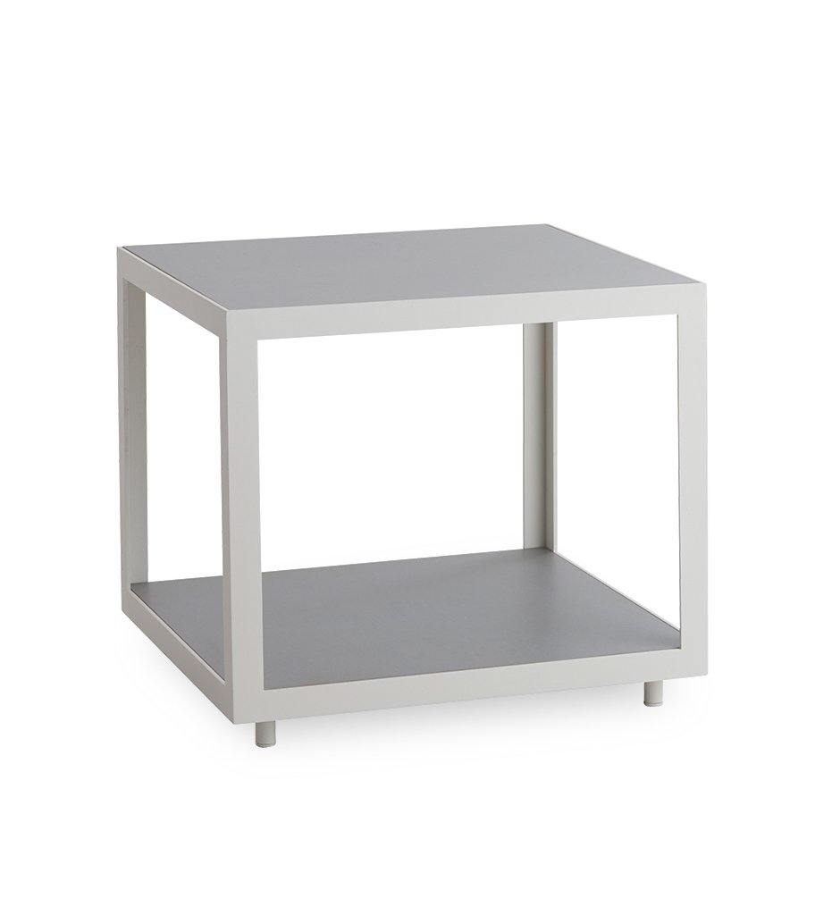 Cane-line Level Square Table with White Aluminum and Light Grey Ceramic 5007AWTII,image:White AW # 5007AW