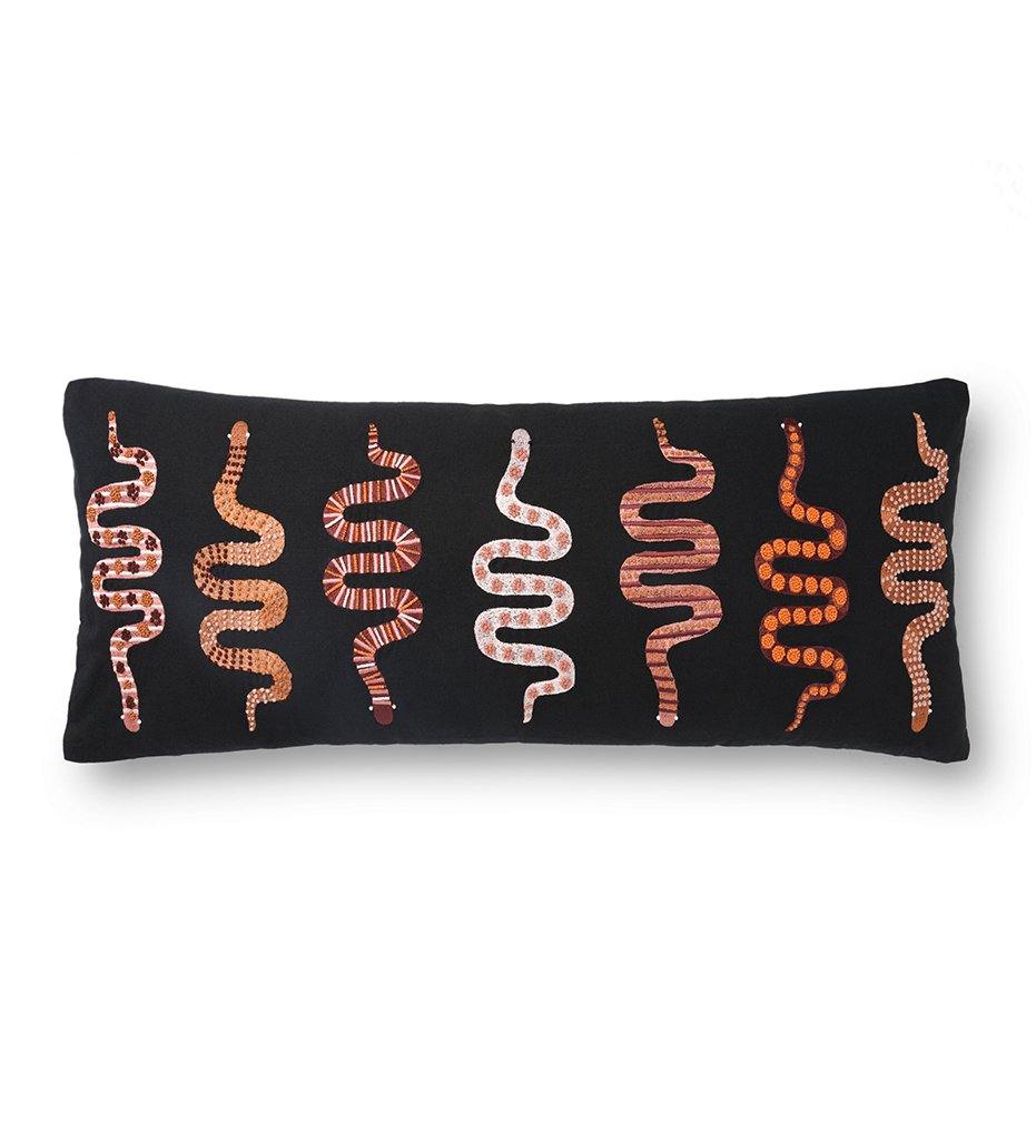 Black &amp; Multi Color Snake Pillow