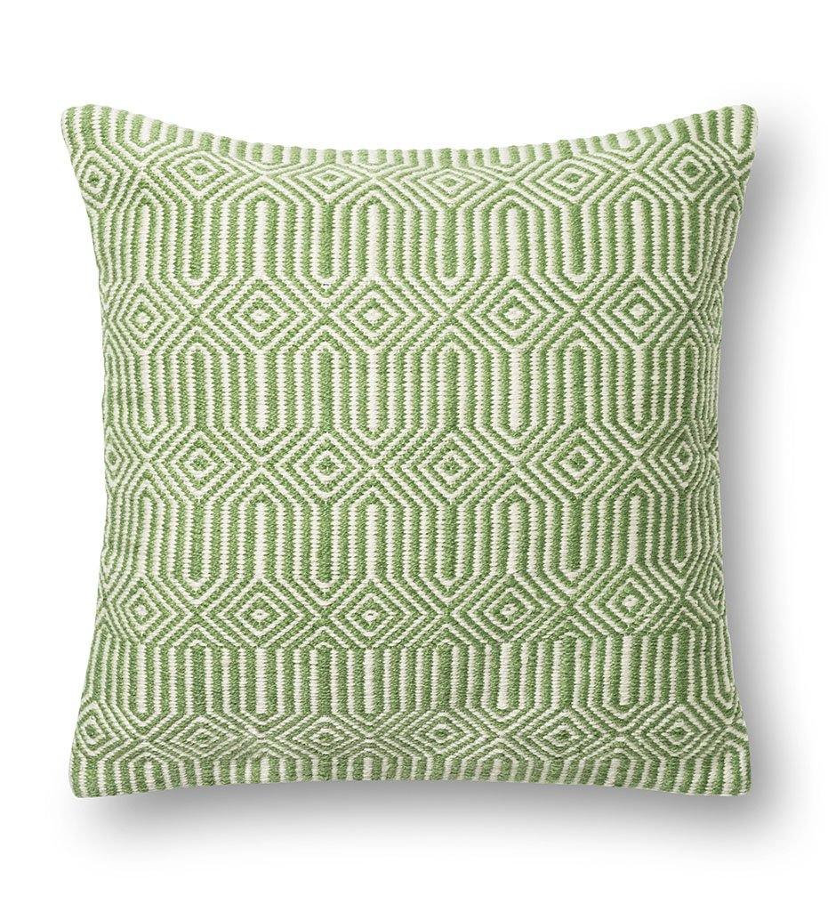 P0339 Green &amp; Ivory Indoor /Outdoor Pillow