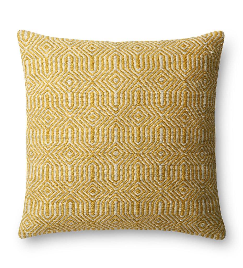 Yellow & Ivory Indoor/Outdoor Pillow