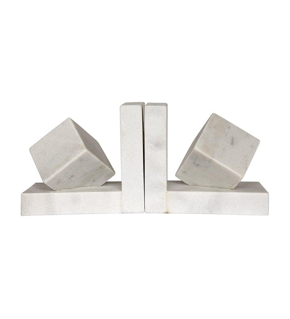 Cube Bookends - White Stone