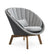 Cane-line Peacock Grey/Light Grey All Weather Rattan and Teak Outdoor Lounge Chair with Teak Legs 5459GIT with Light Grey Cushions YSN96