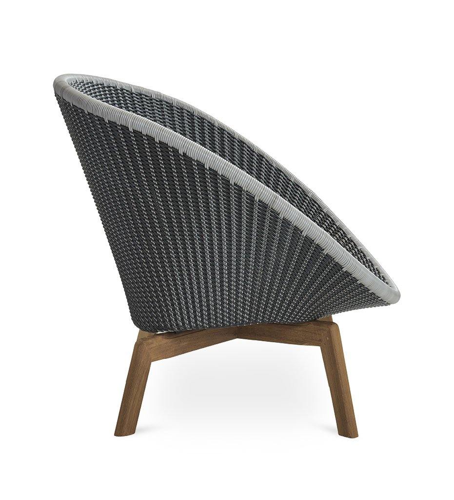 Cane-Line Peacock Lounge Chair w/Teak - Outdoor Weave,image:Teak-Grey-Light Grey GIT #