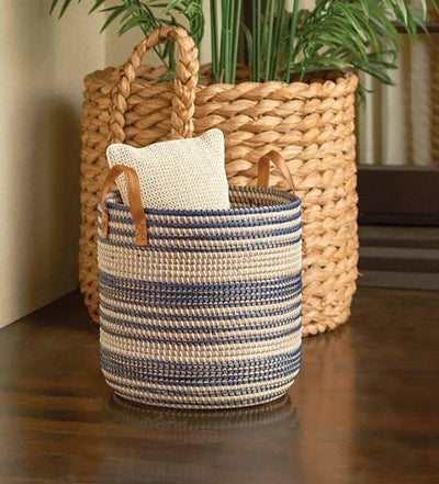 lifestyle, Pigeon and Poodle OLINDA nesting baskets Dark Blue Seagrass/Natural