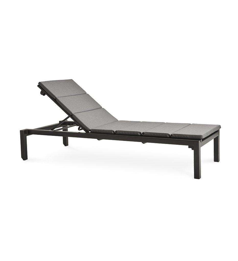 Cane-line Relax Light Grey Outdoor Sunbed Chaise 5966TXG with Grey Cushion YS95