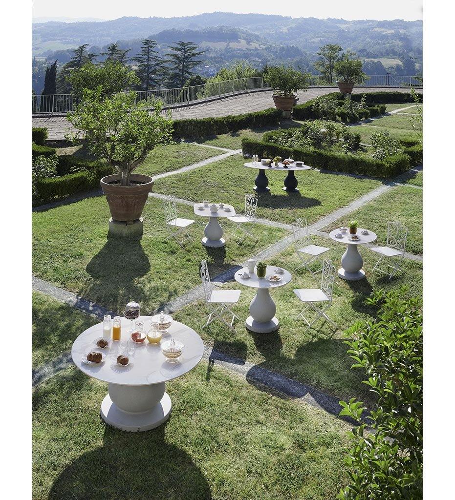 lifestyle, Allred Collaborative - Slide - Ottocento Dining Table - Elliptical Cementino Top