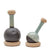 Wiid Round Black Clay Vase with Neck - Both sizes