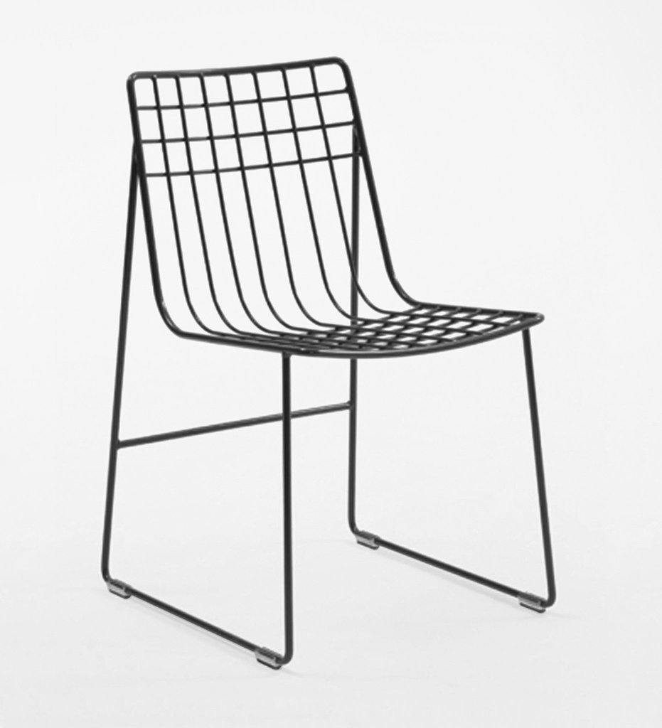 Almeco Lionel Dining Side Chair Outdoor Wire Graphite